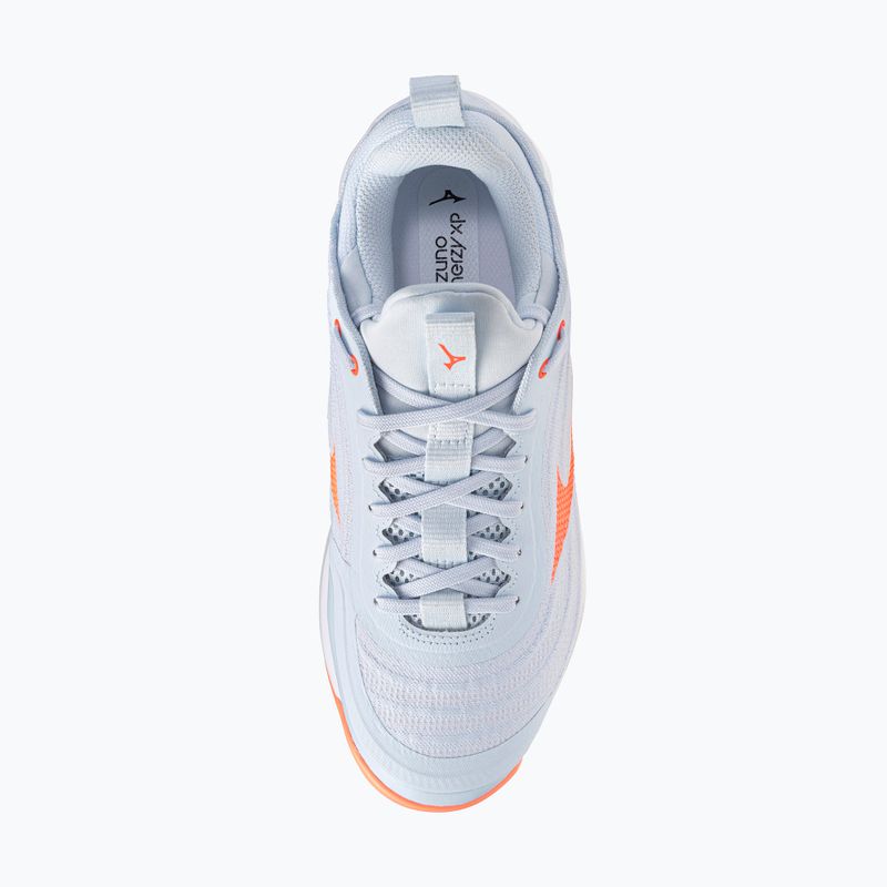 Női röplabda cipő Mizuno Wave Luminous Elite blue finch/lava orange/flamingo coral 5