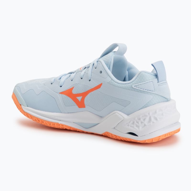 Női kézilabda cipő Mizuno Wave Stealth Neo 2.1 blue finch/lava orange/white 3