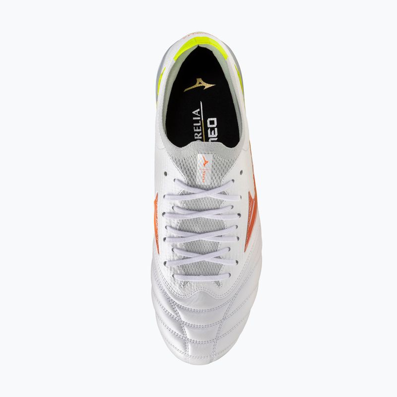 Futballcipő Mizuno Morelia Neo V β Japan AG white/lava orange/evening primrose 5