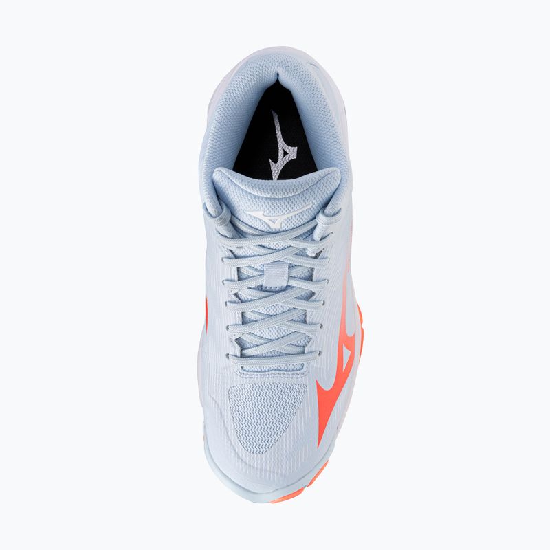 Női röplabda cipő Mizuno Wave Lightning Pro Mid blue finch/lava orange/flamingo coral 5