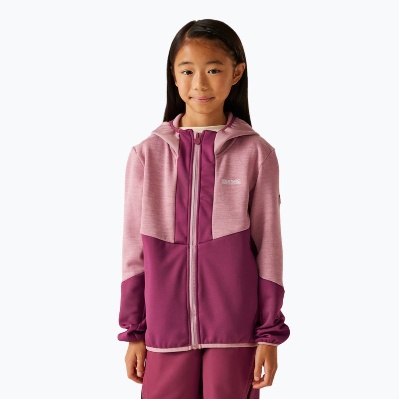Gyermek fleece kapucnis pulóver REGATTA Dissolver X beaujolais/lilas