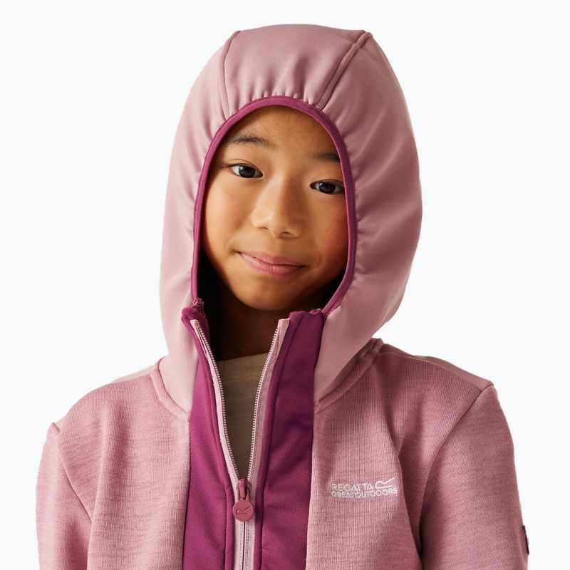 Gyermek fleece kapucnis pulóver REGATTA Dissolver X beaujolais/lilas 4