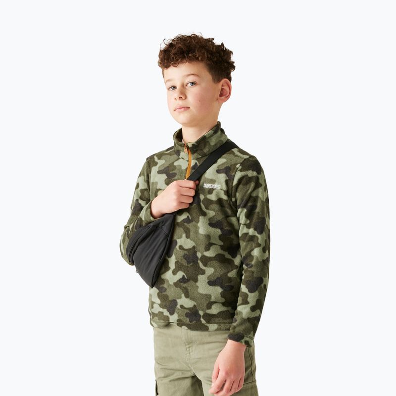 Gyerek polár pulóver REGATTA Hot Shot II Olive Night Camo Print