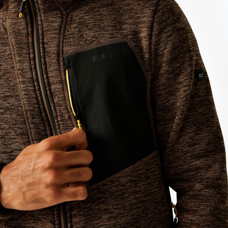 Férfi pulóver REGATTA Alven nut brown marl/black 5