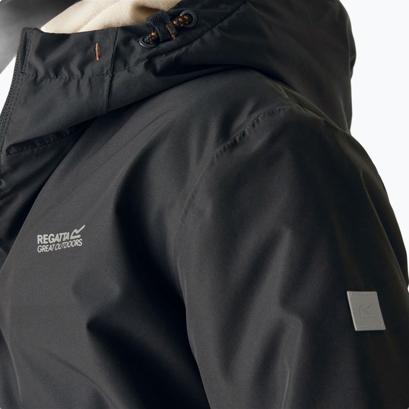 Gyerek széldzseki REGATTA Hillain Warm black/pumpkin spice/ash 7