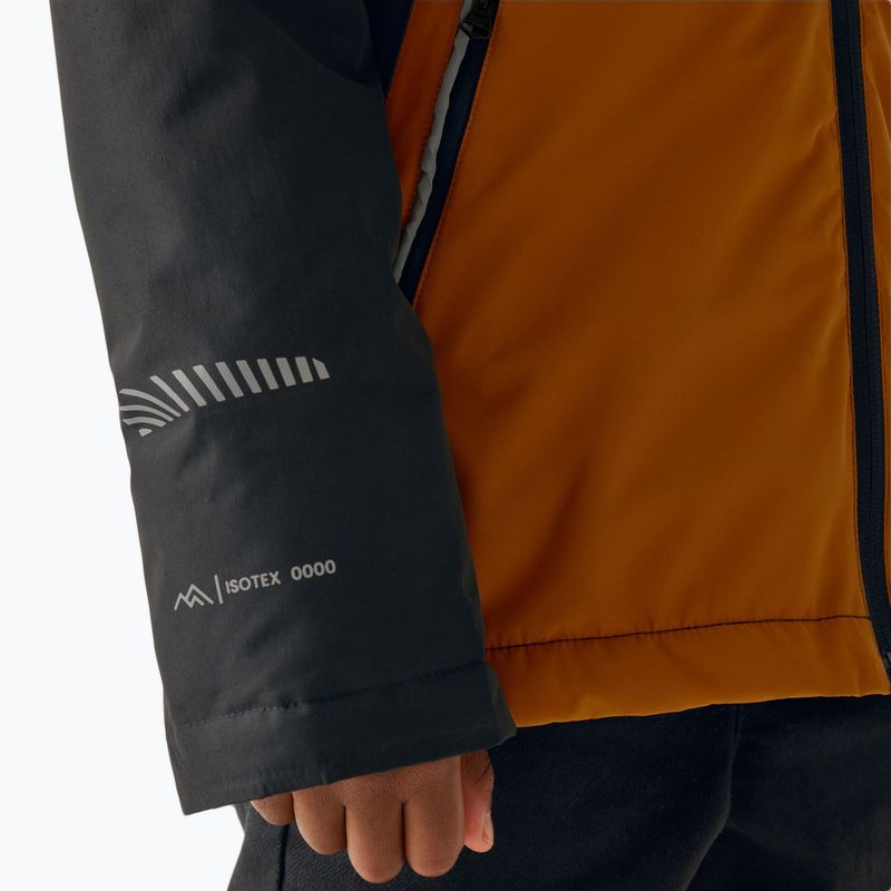 Gyerek széldzseki REGATTA Hillain Warm black/pumpkin spice/ash 8