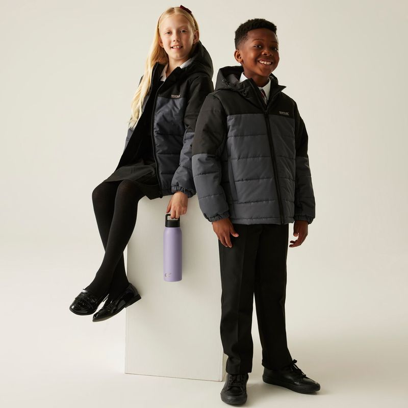 Gyerek bélelt dzseki REGATTA Lofthouse black/seal grey 12