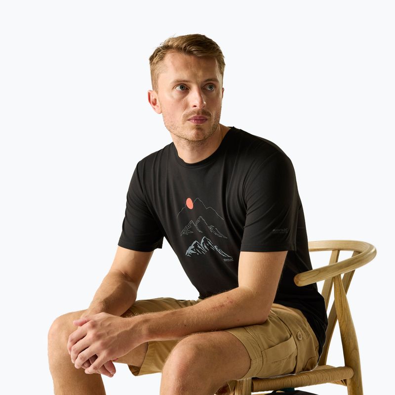 Férfi túrapóló REGATTA Fingal Stretch black 4