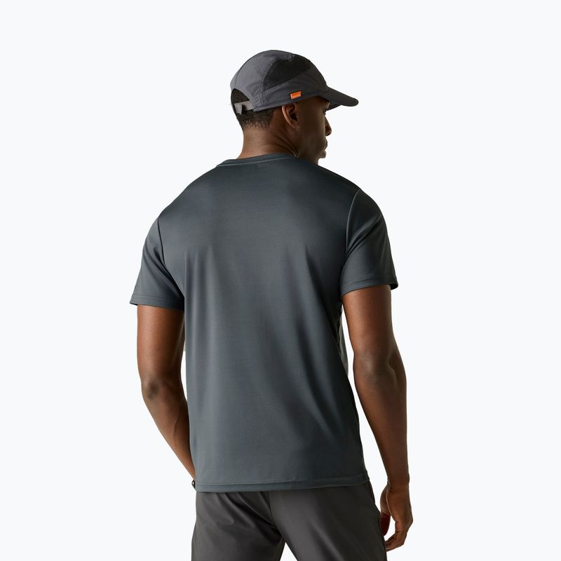 Férfi túrapóló REGATTA Fingal Slogan dark storm 3