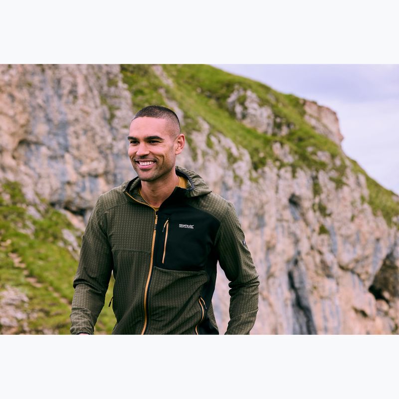 Férfi polár pulóver REGATTA Alven dark khaki/black 8