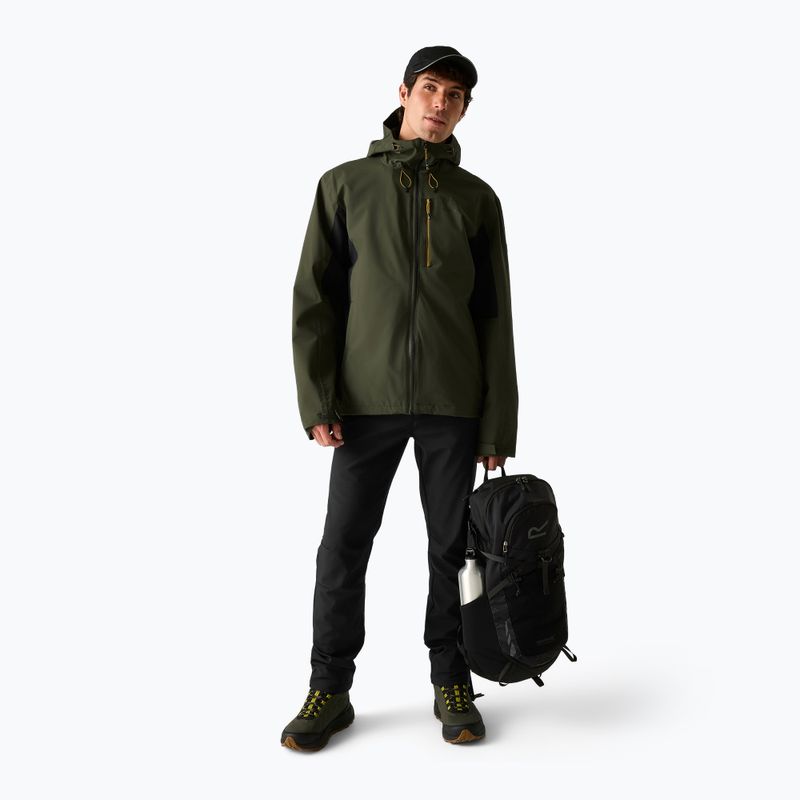 Férfi esőkabát REGATTA Birchdale II dark khaki/black 2