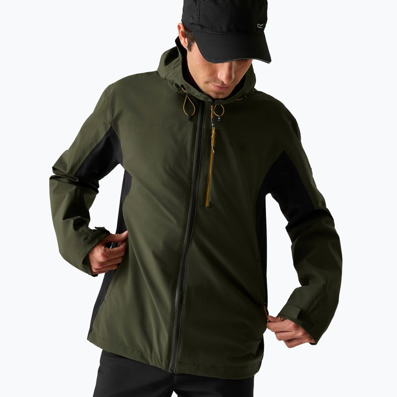Férfi esőkabát REGATTA Birchdale II dark khaki/black 3