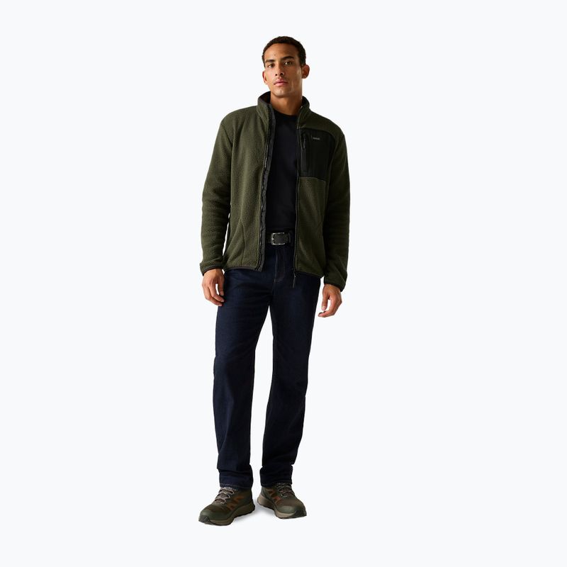 Férfi polár pulóver REGATTA Frankie Borg dark khaki/black 2