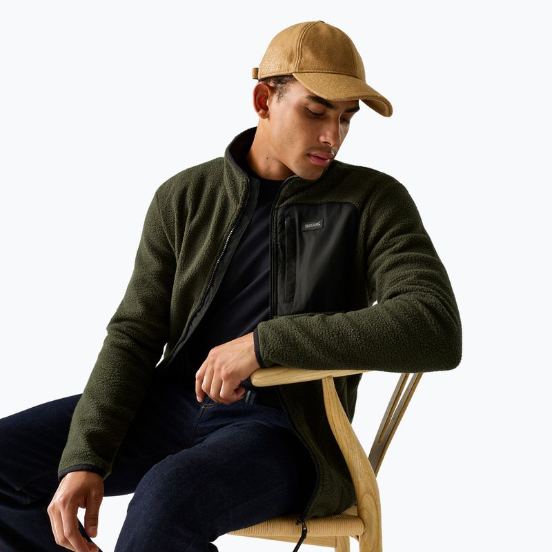 Férfi polár pulóver REGATTA Frankie Borg dark khaki/black 5