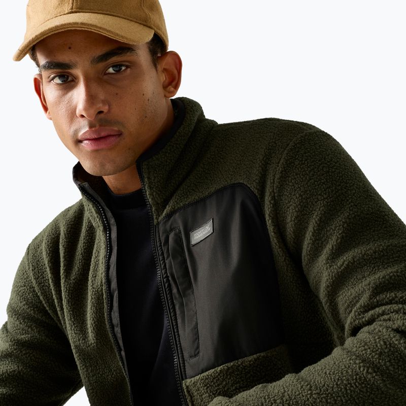 Férfi polár pulóver REGATTA Frankie Borg dark khaki/black 6