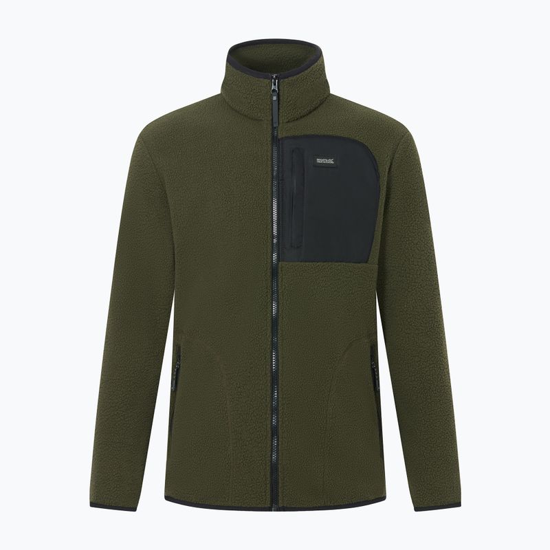 Férfi polár pulóver REGATTA Frankie Borg dark khaki/black 7