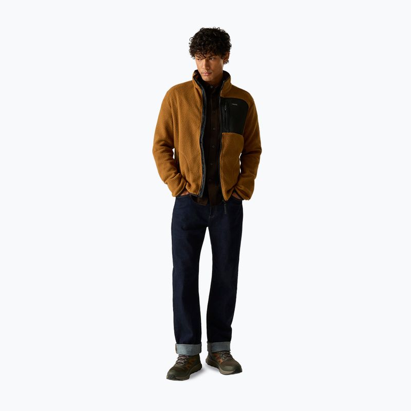 Férfi polár pulóver REGATTA Frankie Borg rich tan/black 2