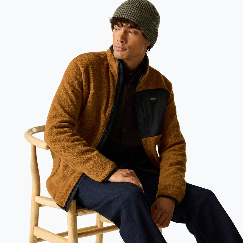 Férfi polár pulóver REGATTA Frankie Borg rich tan/black 5