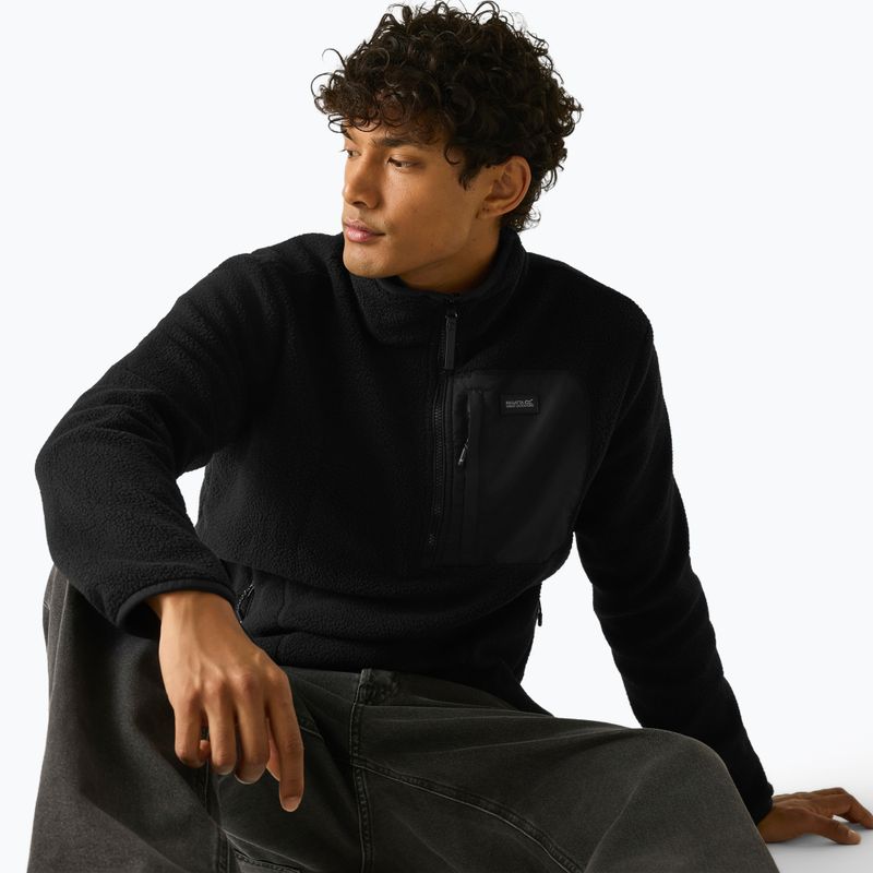 Férfi polár pulóver REGATTA Frankie Borg Half Zip black/black 5