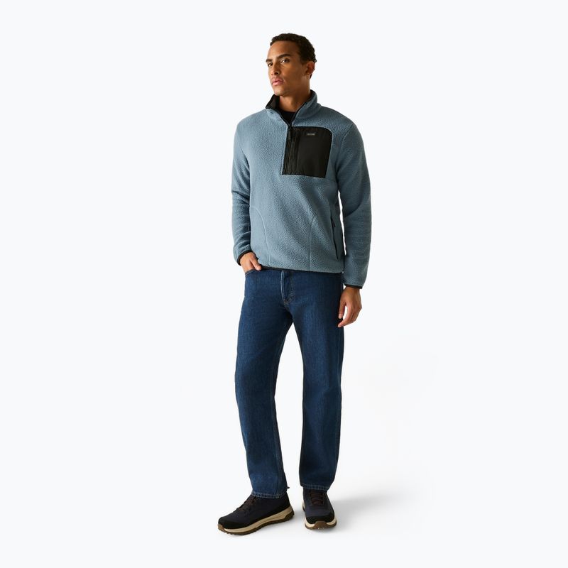 Férfi polár pulóver REGATTA Frankie Borg Half Zip grey mirage/black 2