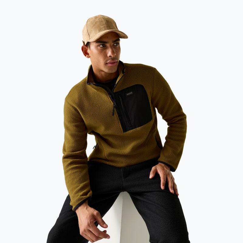 Férfi polár pulóver REGATTA Frankie Borg Half Zip rich tan/black 4