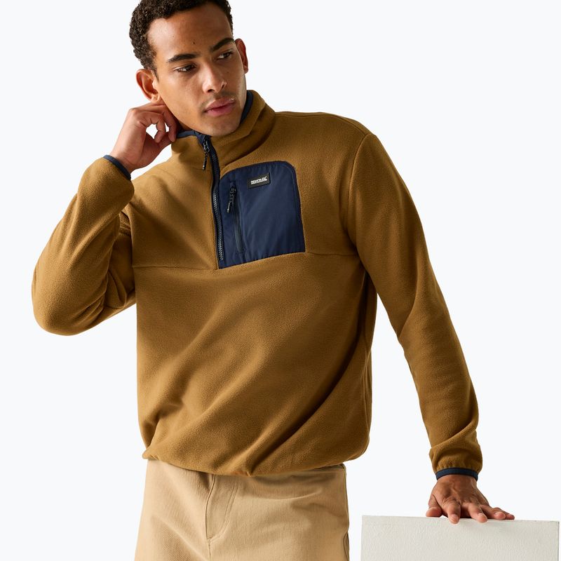 Férfi polár pulóver REGATTA Frankie Half Zip rich tan/navy 4