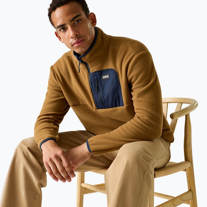 Férfi polár pulóver REGATTA Frankie Half Zip rich tan/navy 5