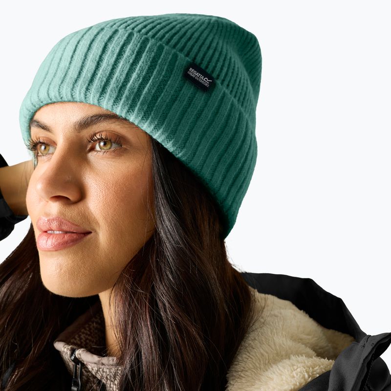 Női téli sapka REGATTA Ribbed Basic dark forest green 5