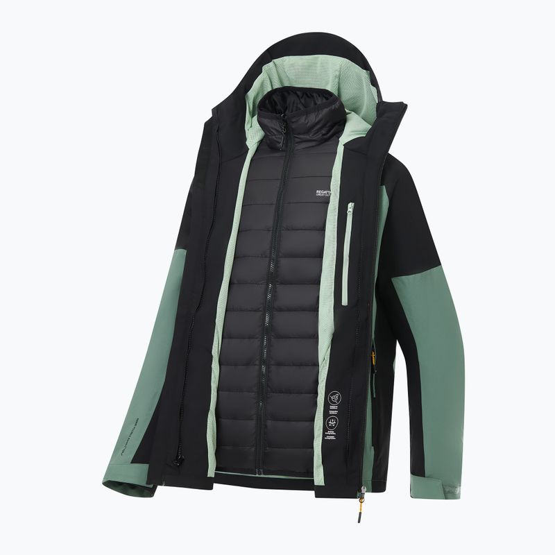 Férfi 3 az 1-ben kabát REGATTA Wentwood 3in1 dark forest green/black 14