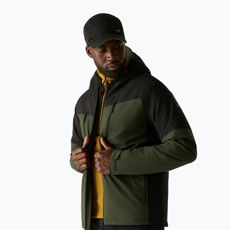 Férfi esőkabát REGATTA Highton Stretch Padded dark khaki/black 4