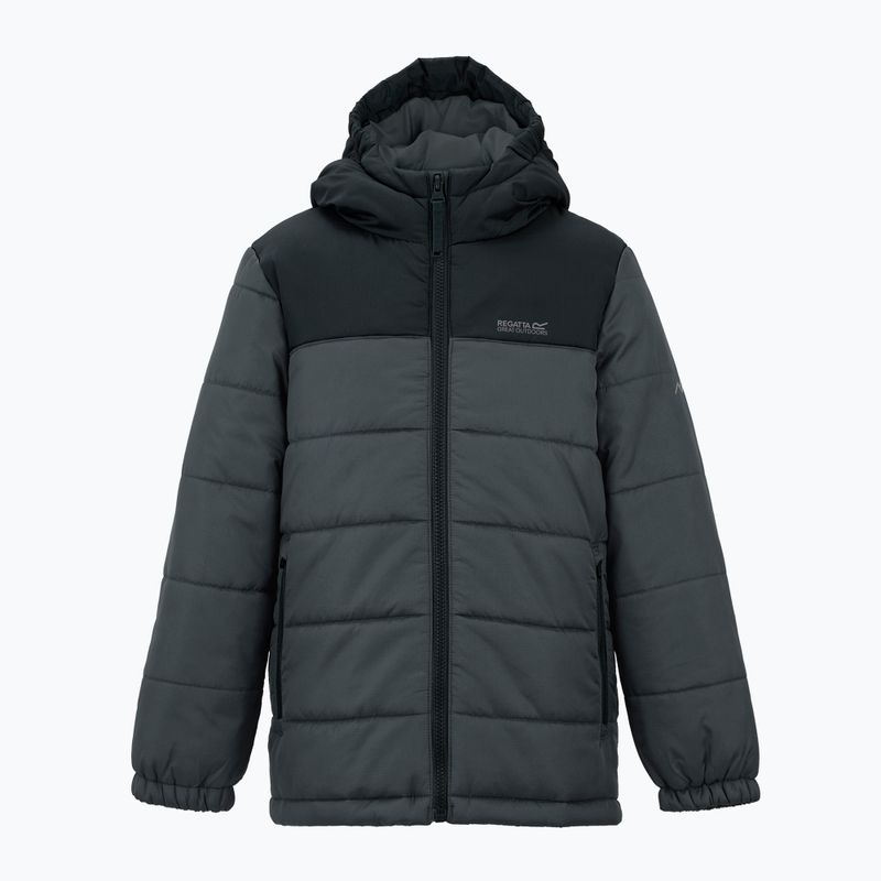 Gyerek bélelt kabát REGATTA Lofthouse black/seal grey 8