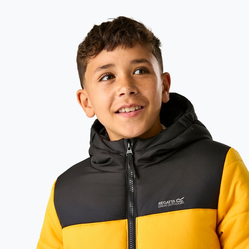 Gyerek bélelt kabát REGATTA Lofthouse black/mustard 7
