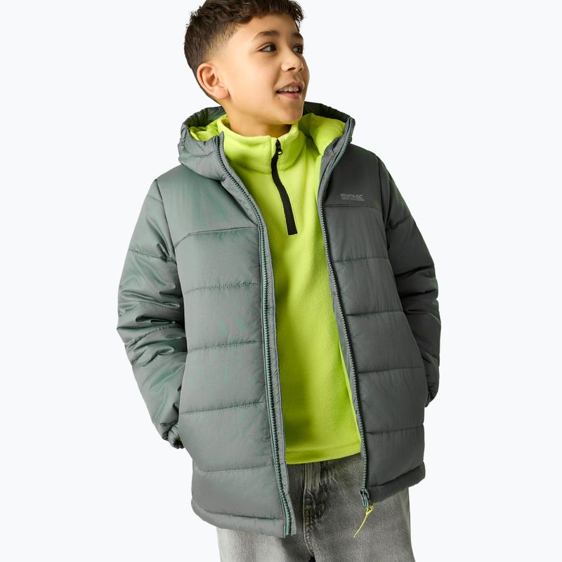 Gyerek bélelt kabát REGATTA Lofthouse dark forest green/wild lime 6
