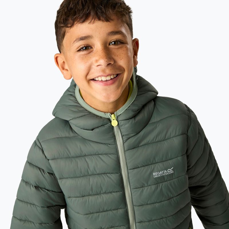 Gyerek bélelt kabát REGATTA Lofthouse dark forest green/wild lime 8