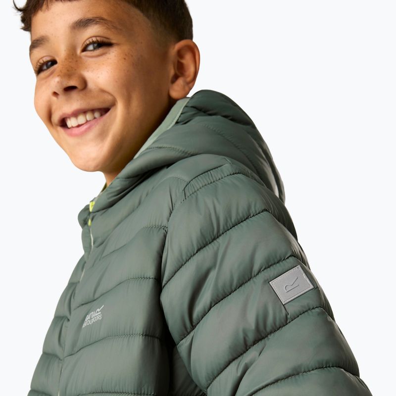 Gyerek bélelt kabát REGATTA Lofthouse dark forest green/wild lime 9