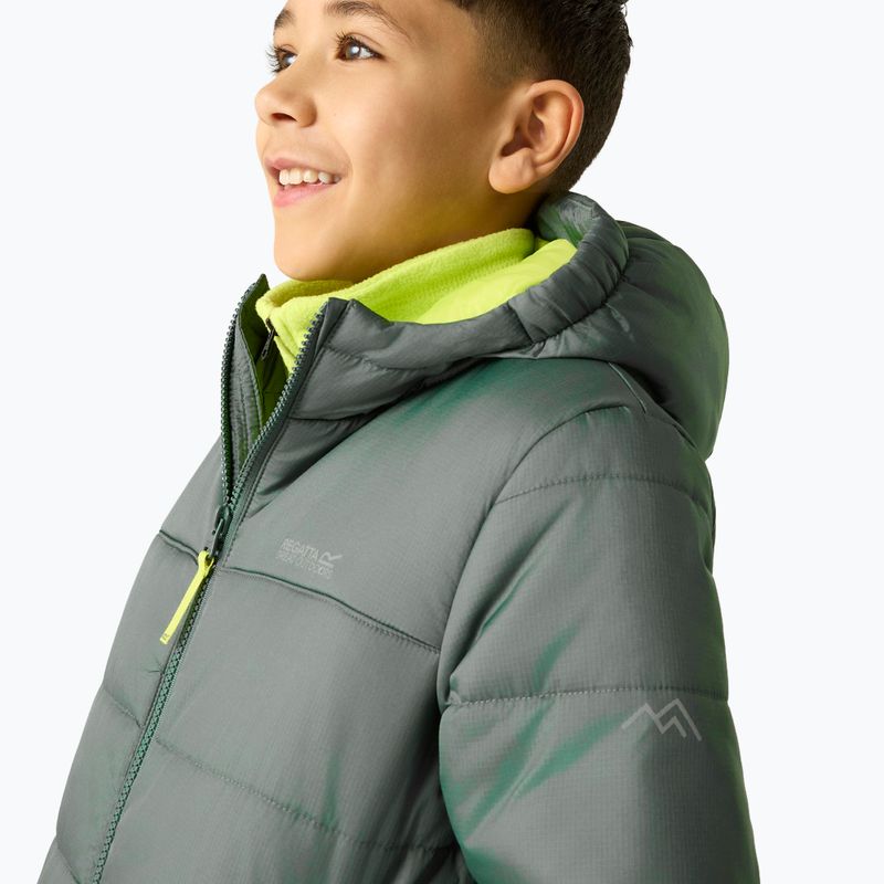Gyerek bélelt kabát REGATTA Lofthouse dark forest green/wild lime 10