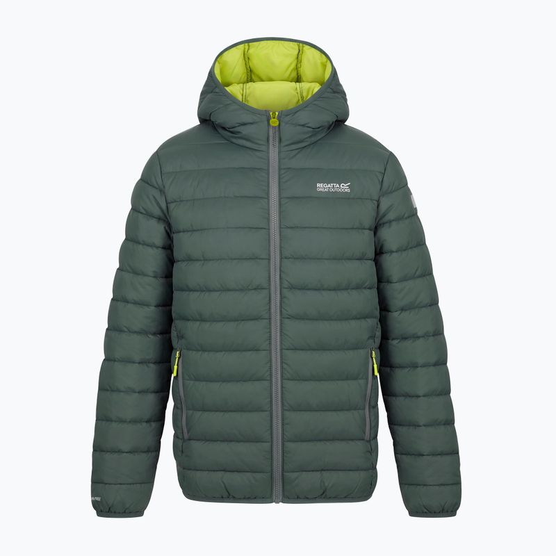 Gyerek bélelt kabát REGATTA Lofthouse dark forest green/wild lime 13