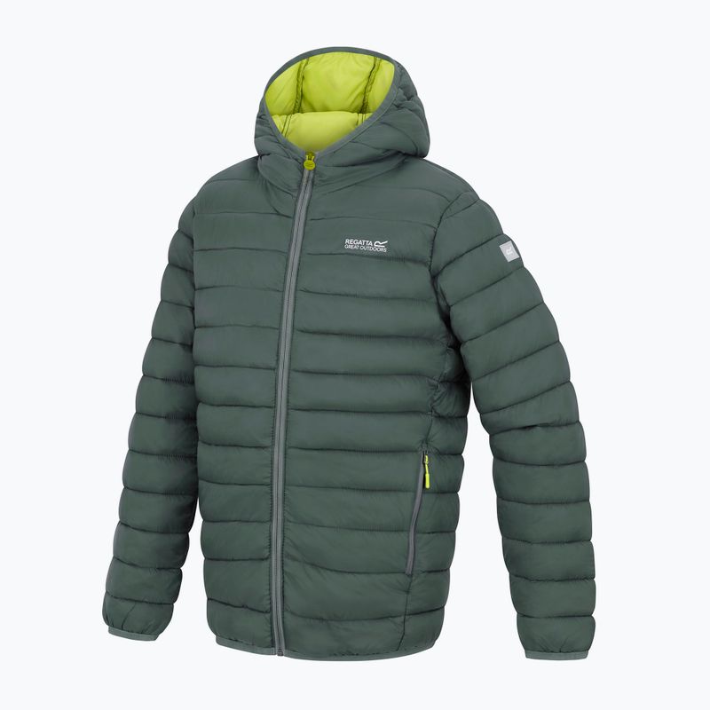 Gyerek bélelt kabát REGATTA Lofthouse dark forest green/wild lime 15