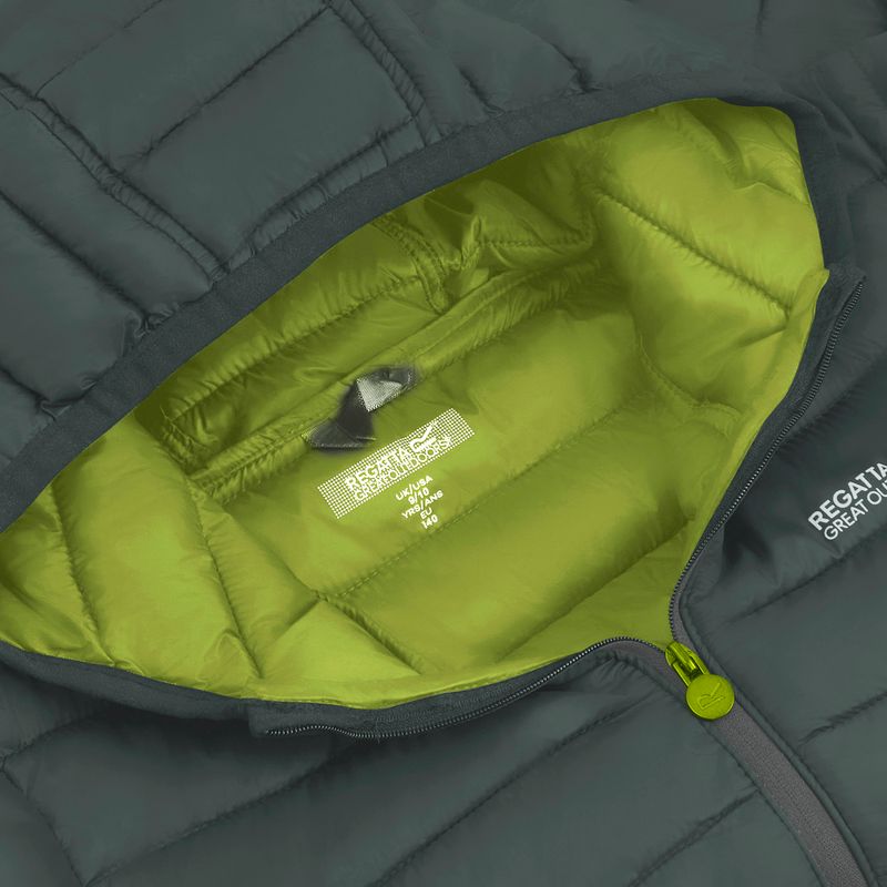 Gyerek bélelt kabát REGATTA Lofthouse dark forest green/wild lime 16