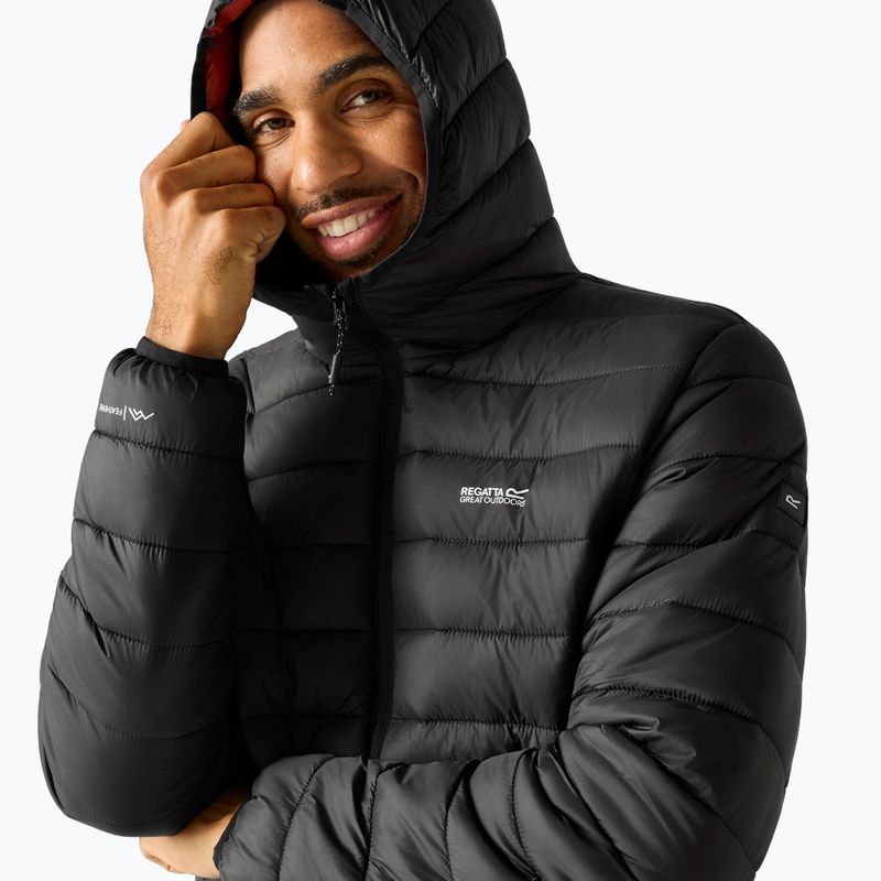 Férfi pehelykabát REGATTA Hooded Marizion black/burnt henna 6