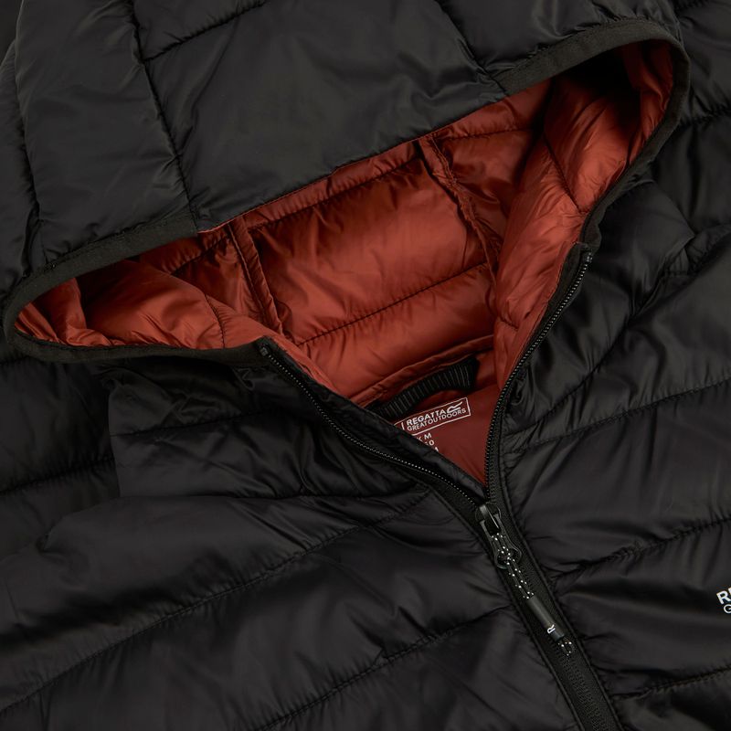 Férfi pehelykabát REGATTA Hooded Marizion black/burnt henna 12