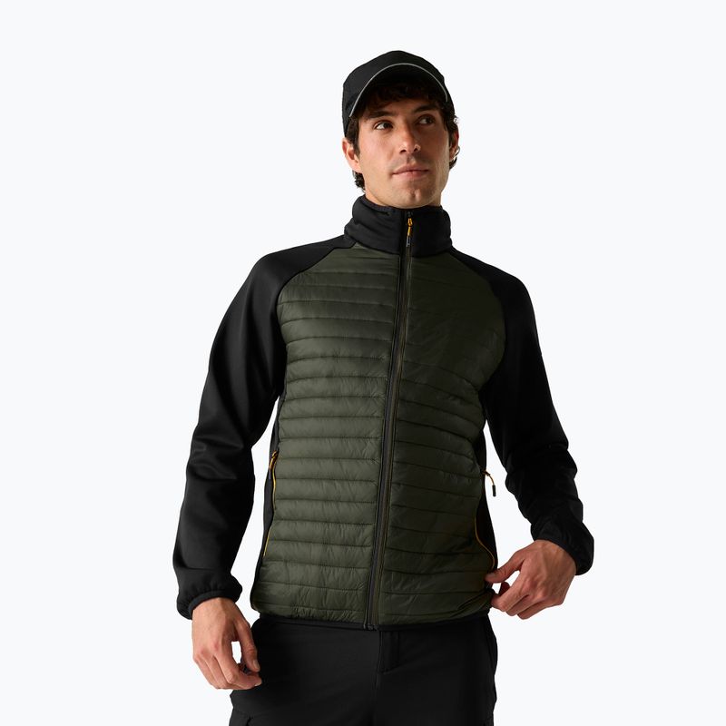 Férfi hibrid kabát REGATTA Clumber Hybrid dark khaki/black/sunset 4