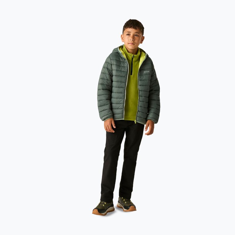 Gyermek pehelykabát REGATTA Hooded Marizion dark forest green/wild lime 2