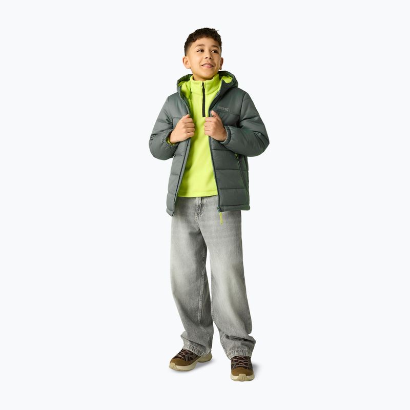 Gyermek pehelykabát REGATTA Hooded Marizion dark forest green/wild lime 3