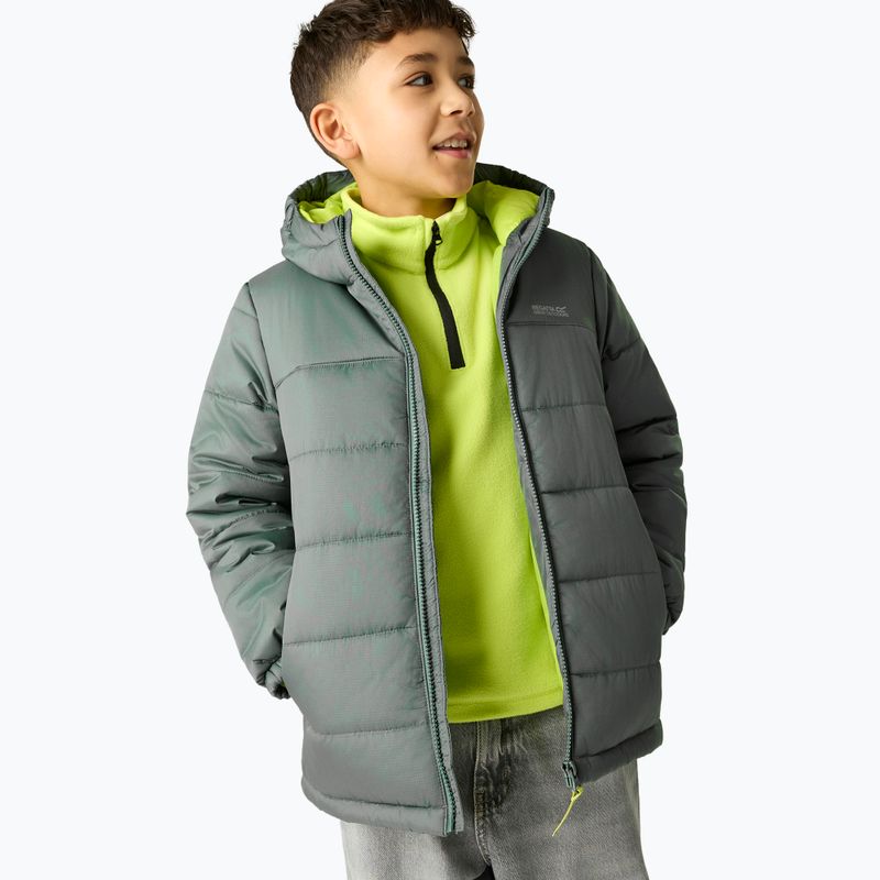 Gyermek pehelykabát REGATTA Hooded Marizion dark forest green/wild lime 7