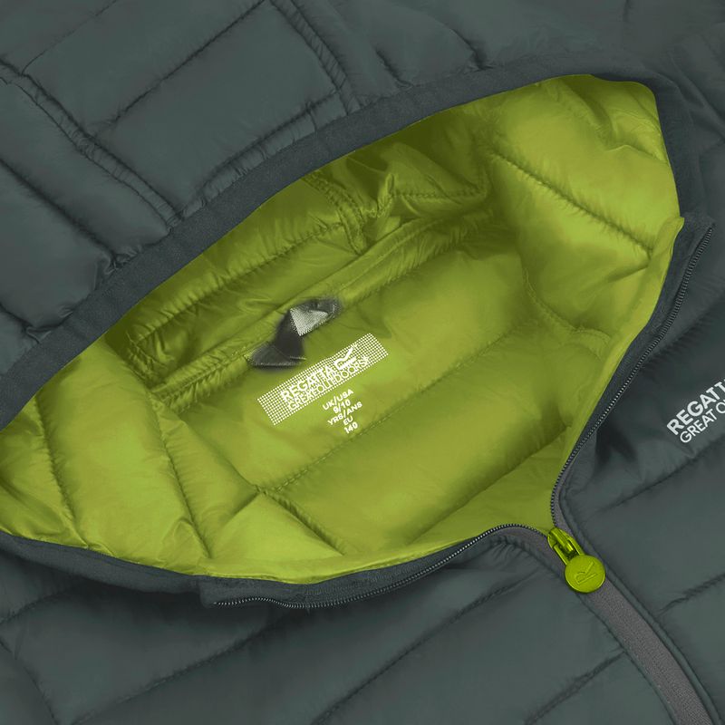 Gyermek pehelykabát REGATTA Hooded Marizion dark forest green/wild lime 17