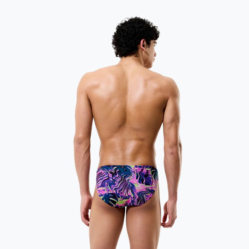 Férfi úszóalsó Speedo Printed Brief techno jungle/orchid shine 4