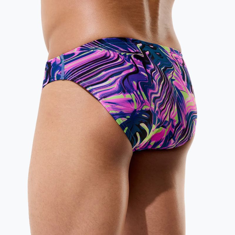 Férfi úszóalsó Speedo Printed Brief techno jungle/orchid shine 7