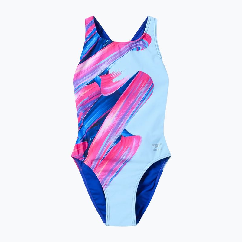 Női egyrészes fürdőruha Speedo FL Placement Printed Powerback brushy shadows/cruise 7