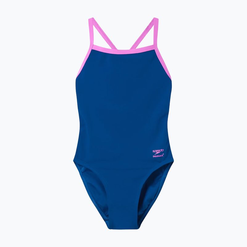 Női egyrészes fürdőruha Speedo Solid Turnback denim teal 6